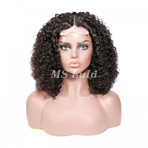 Double Drawn Pissy Curly 4x4 Closure Wig Made By Bundles With Closure | Human Hair Wig | Lace Front
